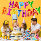 Rainbow Happy Birthday Balloon Banner - 16 Inch | Rainbow Balloons for Happy Birthday Decorations | Kids Theme Birthday Decorations |