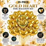 Heart Foil Balloons 25 Pack Party Decorations