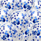 Pack of 24 Pieces Confetti Balloons 12 Inch Latex Party Balloons for Party Decorations, Wedding, Engagement, Bridal, Birthday, and Shower (Blue)