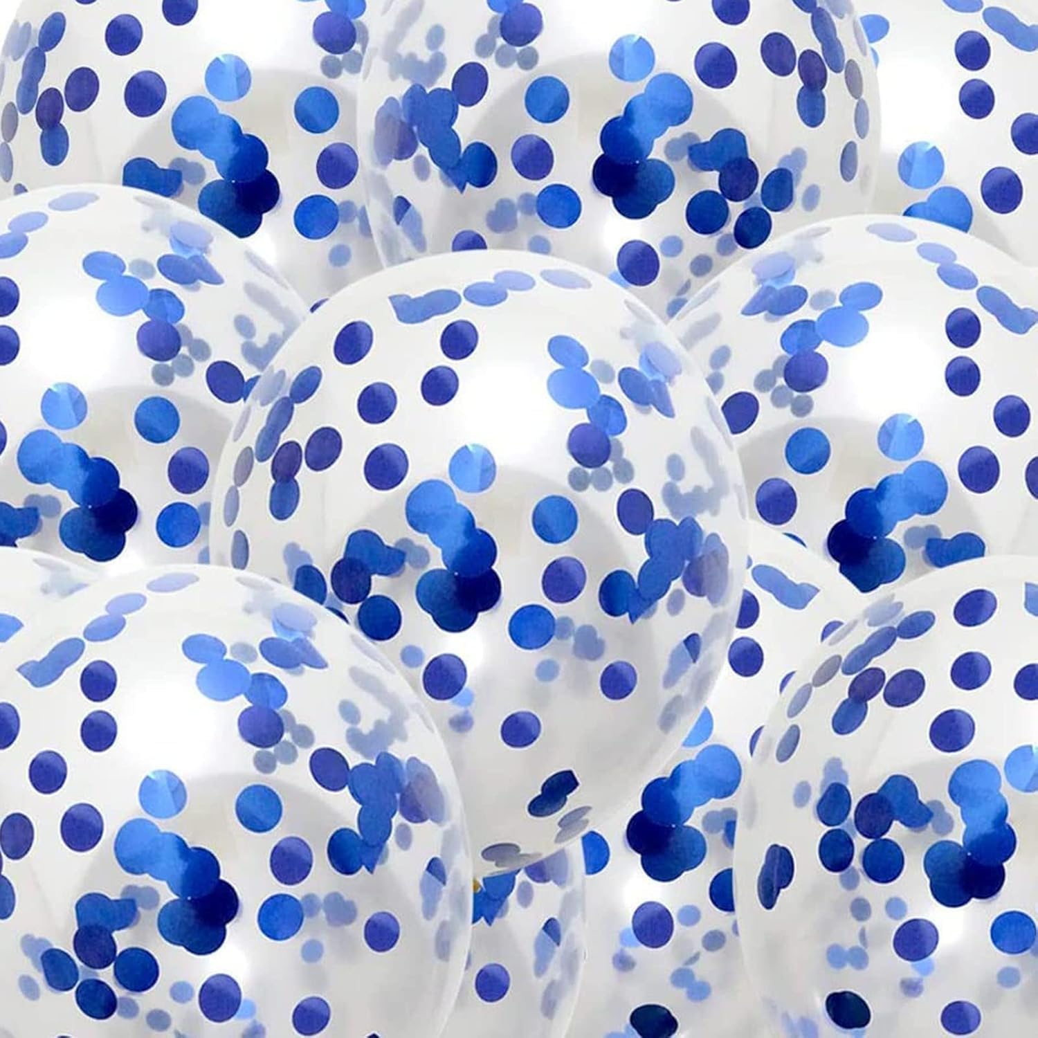 Pack of 24 Pieces Confetti Balloons 12 Inch Latex Party Balloons for Party Decorations, Wedding, Engagement, Bridal, Birthday, and Shower (Blue)