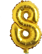 16" inch Single Gold Alphabet Letter Number Balloons Aluminum Hanging Foil Film Balloon Wedding Birthday Party Decoration Banner Air Mylar Balloons (16 inch Gold 8)