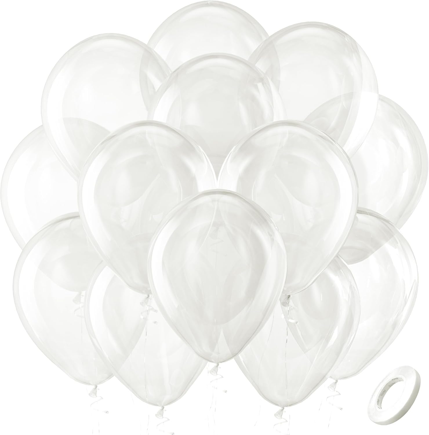 Clear Balloons Latex Party Balloons - 100 Pack 12 inch Round Helium Transparent Balloons for Wedding Baby Shower Birthday Bubble Party Decoration