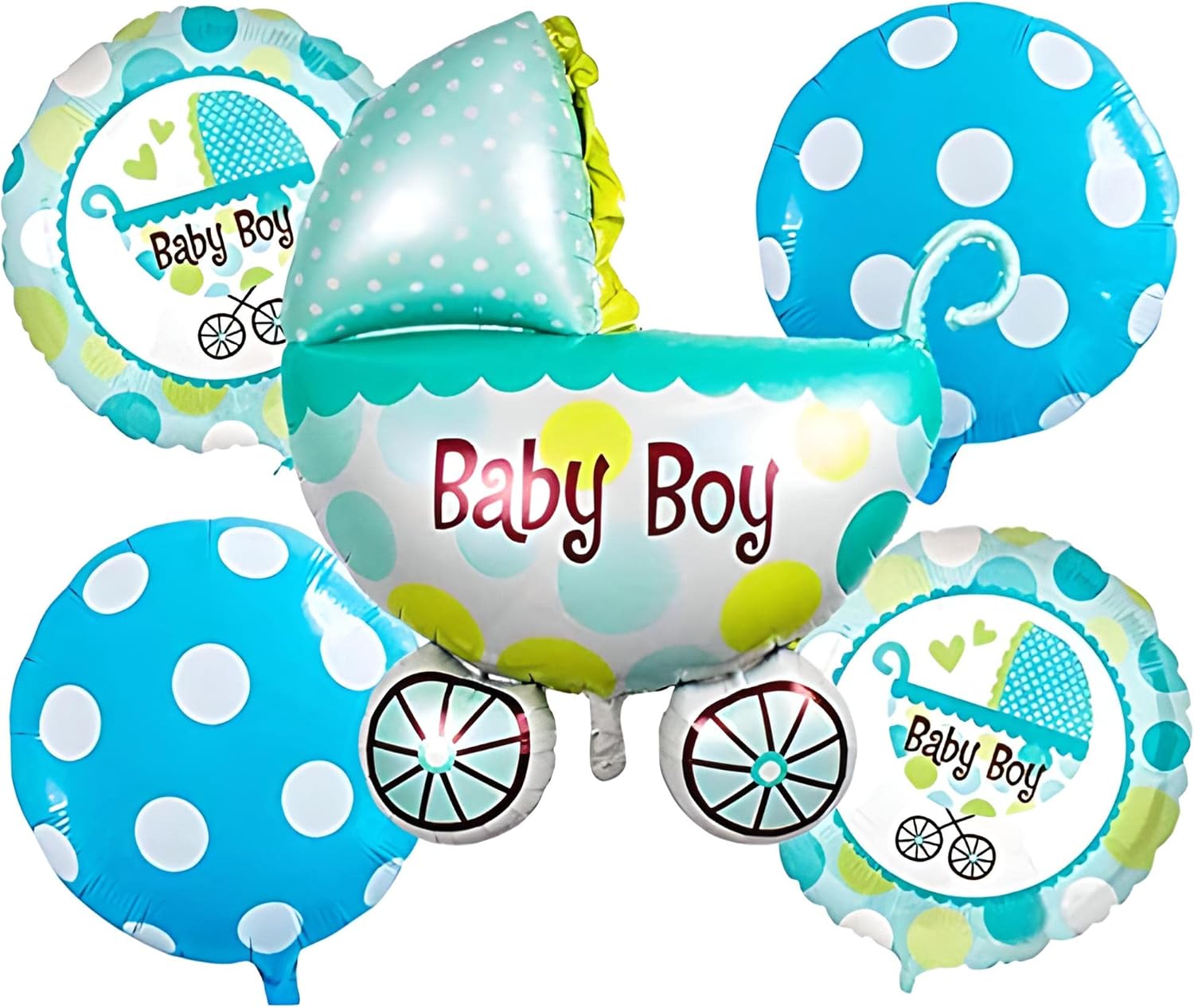 -Gender Reveal Party Boy Blue Foil Cradle Balloon Pack of 5 Baby Shower Welcome Baby Balloon For Cradle Ceremony Decoration