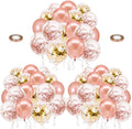 62 Pcs Rose Gold Balloons – 12 Inch Balloon Garland Kit | Includes Rose Gold Latex Balloons & Confetti Balloons | Ideal for Bridal Shower & Birthday Party Decorations