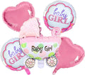 Gender Reveal Party Supplies Baby Shower Foil Cradle Balloon Pack of 5 Pink Welcome Baby Girl Balloon