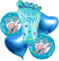 Baby Shower Party Decoration Blue It's a Boy Feet Balloon Welcome Baby Combo Baby Shower Balloon Pack of 5