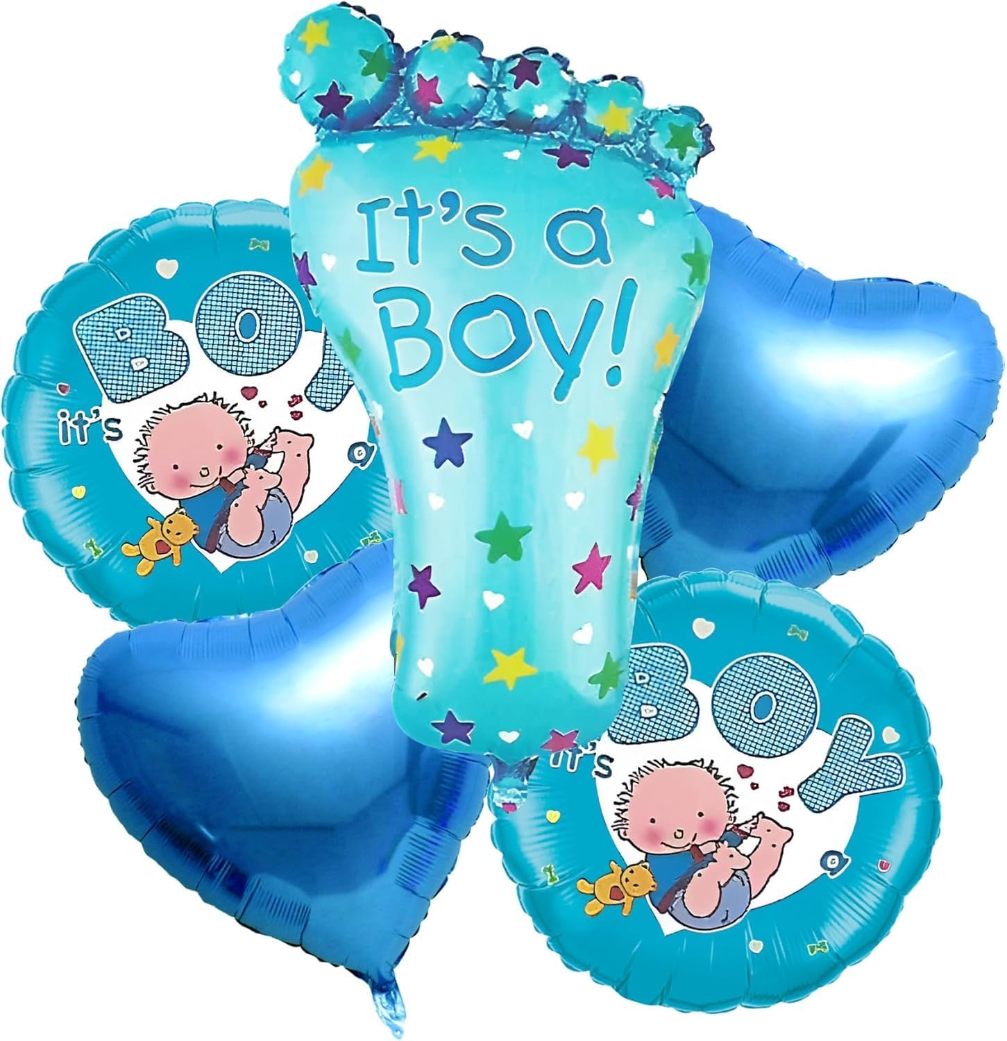 Baby Shower Party Decoration Blue It's a Boy Feet Balloon Welcome Baby Combo Baby Shower Balloon Pack of 5