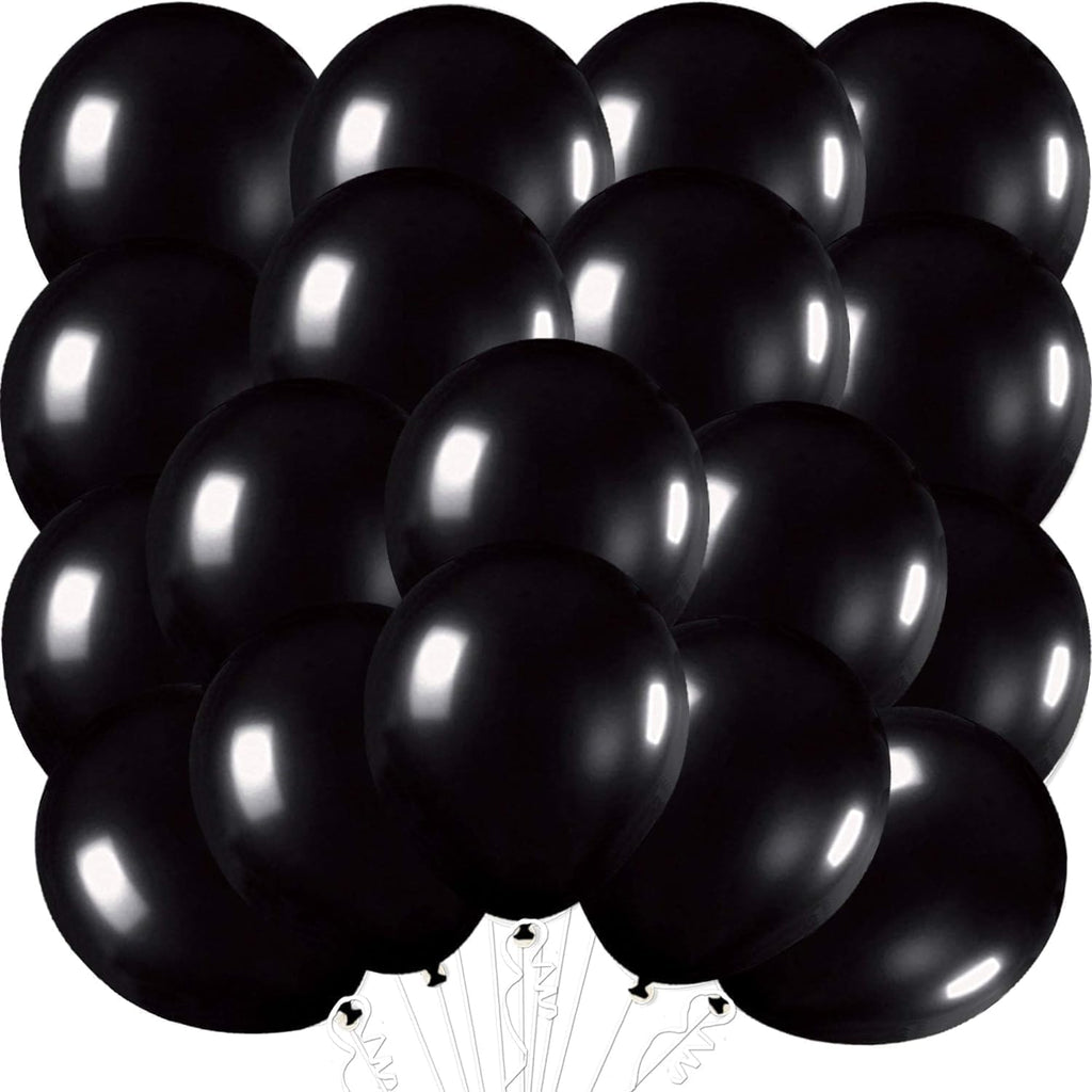 Black Latex Balloons Kit for Birthday Party - Pack of 30, 12 Inch | Black Metallic Balloons for Graduation Party Decorations | Shiny Black Balloons for Wedding Decorations, Bridal and Baby Sh