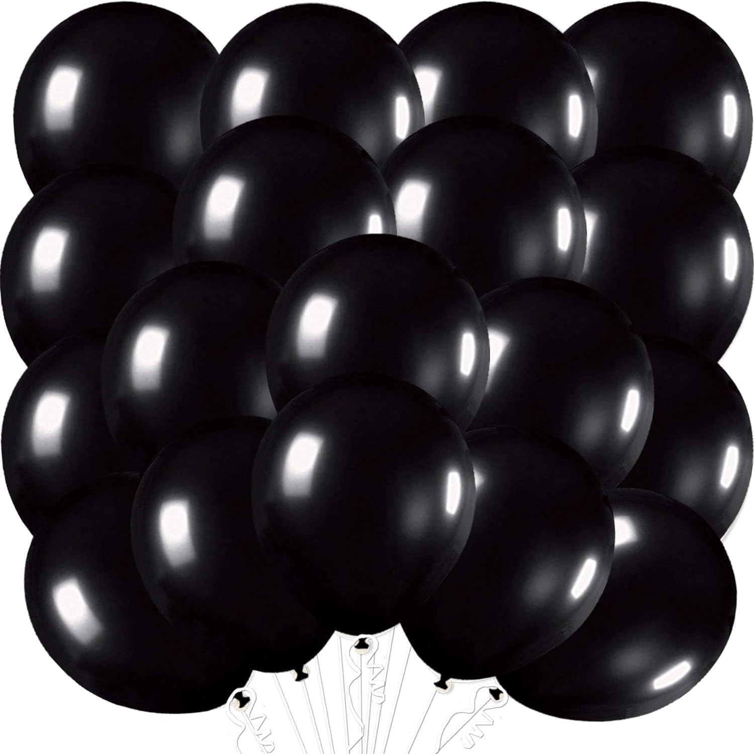 Black Latex Balloons Kit for Birthday Party - Pack of 30, 12 Inch | Black Metallic Balloons for Graduation Party Decorations | Shiny Black Balloons for Wedding Decorations, Bridal and Baby Sh