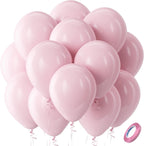 Pastel Pink Latex Party Balloons -100 Pack 12 inch Round Helium Light Pink Bridal Pink Balloons for Easter Wedding Bridal Shower Gender Reveal Birthday Princess Party Decorations