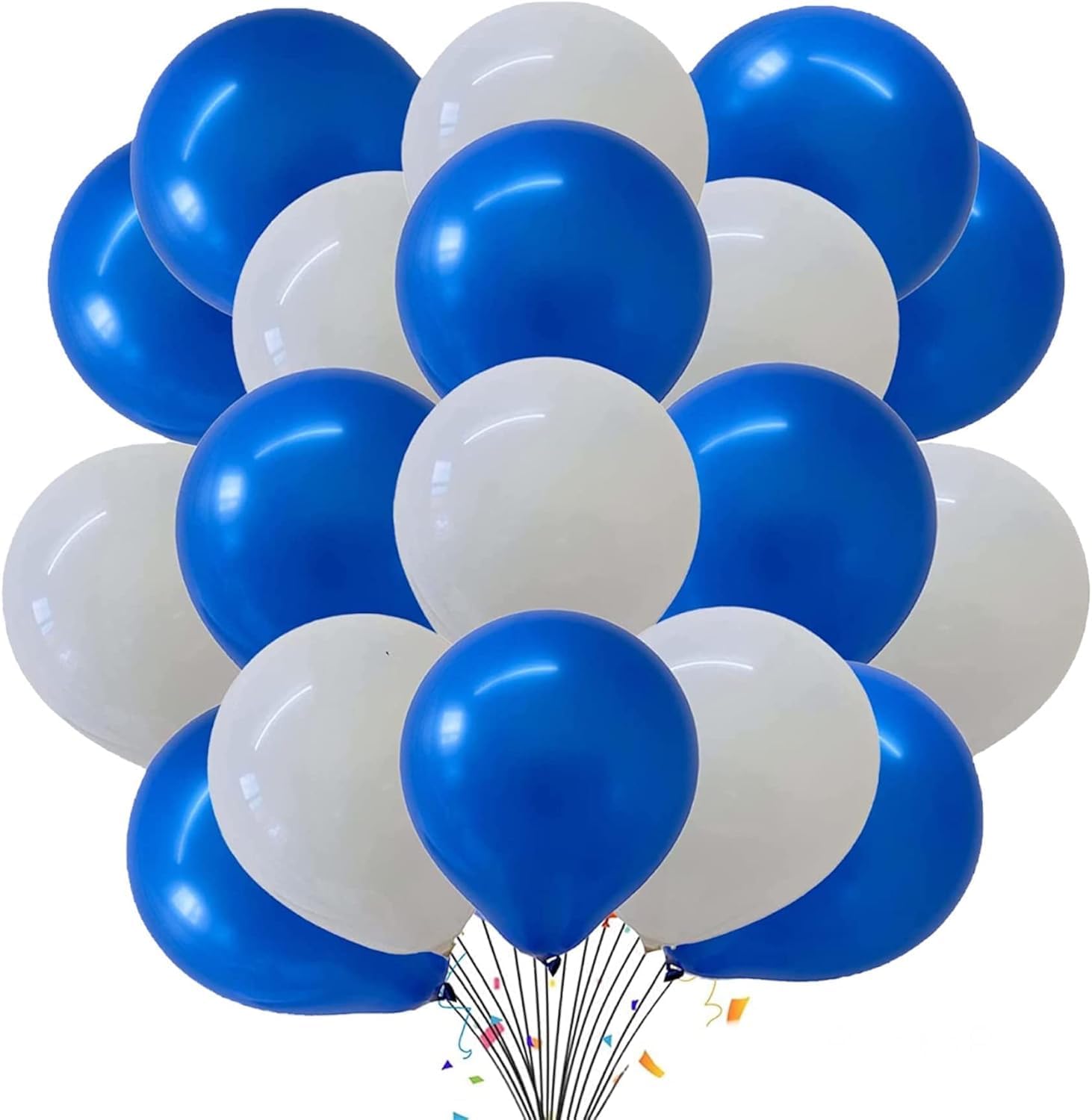 50 Pcs White and Blue Balloons for Birthday Baby Shower Bachelor Party Wedding Anniversary Party Decorations – Blue White Theme Kid’s Party Decorations- Party Supplies
