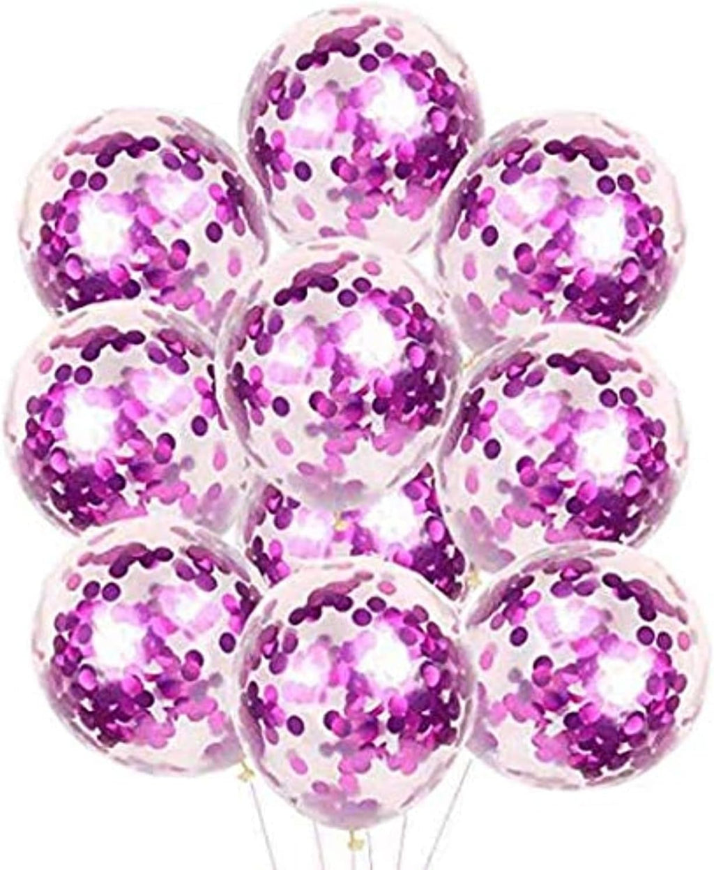 12Pcs Purple Confetti Balloons For Unicorn Happy Birthday Balloon Or Birthday Decorations Items For Girls