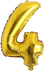 16" Inch Single Gold Alphabet Letter Number Balloons Aluminum Hanging Foil Film Balloon Wedding Birthday Party Decoration Banner Air Mylar Balloons (16 Inch Gold 4)