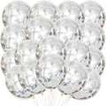 Silver Confetti Balloons Set – Pack of 30, 12 Inch | Silver Party Balloon Decorations | Confetti Silver Balloons for Birthday Party | Latex Balloons for Bridal Shower, Home, Office Decor