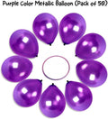 Metallic Purple Balloons 12 Inch - (Pack of 50) Birthday Decoration Balloons for Kids & Adults, Party Décor for Birthday, Anniversary, Baby Shower, Welcome, Bachelorette – Metallic Finish