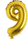 16" inch Single Gold Alphabet Letter Number Balloons Aluminum Hanging Foil Film Balloon Wedding Birthday Party Decoration Banner Air Mylar (16 9)