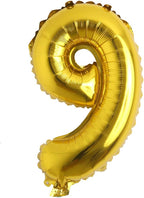 16" inch Single Gold Alphabet Letter Number Balloons Aluminum Hanging Foil Film Balloon Wedding Birthday Party Decoration Banner Air Mylar (16 9)
