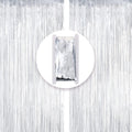 Metallic Tinsel Foil Fringe Curtains Party Photo Backdrop – 2-Piece Set, Size 100 x 200 cm, Silver