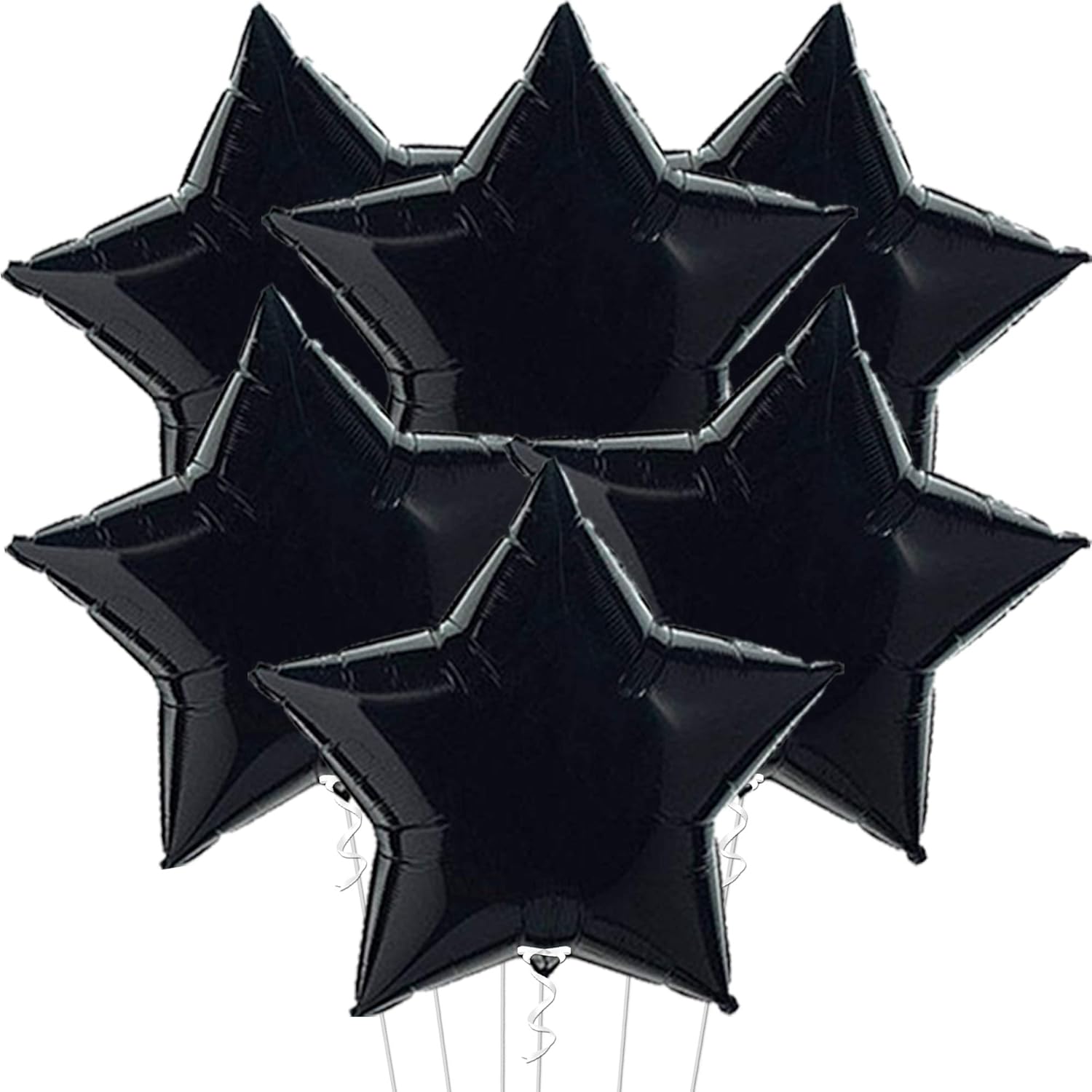Black Star Balloons - Pack of 6, 18 Inch | Star Shaped Balloons for Birthday, Wedding, Baby Shower, Anniversary Brand: KatchOn