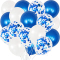 Navy Blue and White Balloons Decoration - 30 Pack | Blue Balloons and Blue Confetti Balloons | Navy Blue Balloons Arch Garland for Navy Party, Graduation Decorations, Birthday Party Decor