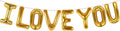 I Love You Gold Foil Balloons Kit - 16 Inch | Romantic Gold Letter Balloons for Wedding Decorations, Anniversary Party, Proposal & Engagement Décor | Reusable I LOVE YOU Balloons