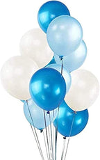 100 Pack 12" White & Dark Blue & Light Blue Balloons Set, Valentines Day Party Decorations, Helium Balloons Thick Latex Balloon