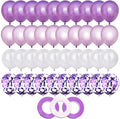 40PCS 12 inch Purple Latex Balloons Foil Confetti Balloons Decorative Balloons with 3pcs ribbon for Weddings Birthday Graduation Party Supplies