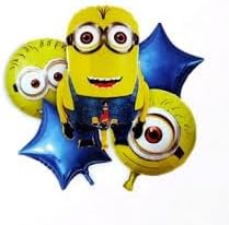 Minion Theme 5 Pcs Foil Balloon Set – Decorative Balloons for Party Decorations  , make description up to 150 to 200 word only