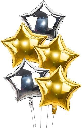 30pcs Star Shaped Foil Balloons 18 inch for Birthday Party, Wedding, Baby Shower Decoration – 18 Inch / 45 cm – Gold Star Foil Balloon – Gold, Silver