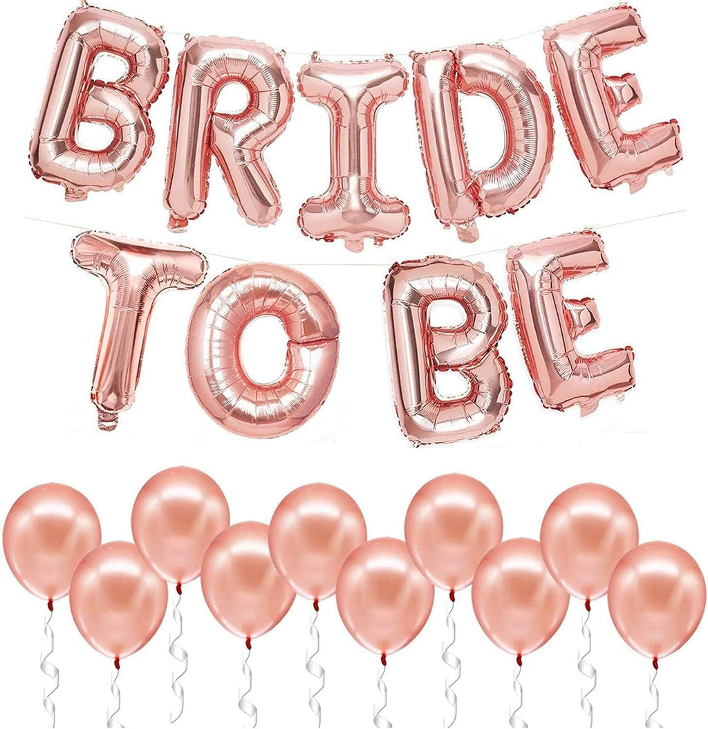 Big Rose Gold "Bride To Be" Balloons, 16 Inch – Bachelorette Party Decorations | Rose Gold Bride Balloons for Bridal Shower Decorations | Rose Gold "Bride To Be" Balloon for Wedding, Bachelorette Ball