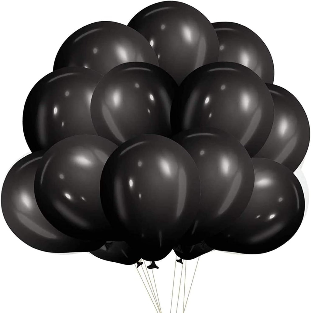 Black Balloons Latex Party Balloons, 100 pcs 12 Inches for Black Themed Wedding, Special Decoration, Birthday Party Backdrop