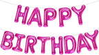 Pink Happy Birthday Balloons Banner - 16 Inch | Happy Birthday Sign Balloons for Happy Birthday Decorations | Happy Birthday Party Decoration | Happy Birthday Banner for Birthday Party Decoration