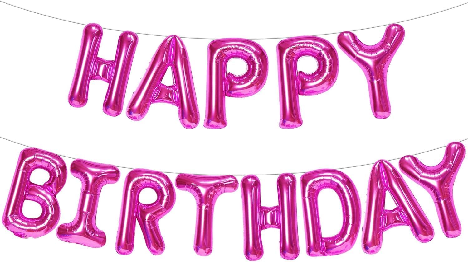 Pink Happy Birthday Balloons Banner - 16 Inch | Happy Birthday Sign Balloons for Happy Birthday Decorations | Happy Birthday Party Decoration | Happy Birthday Banner for Birthday Party Decoration