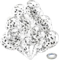 Silver Confetti Latex Party Balloons - 60 Pack 12 inch Helium Silver Confetti Glitter Balloons for Wedding, Graduation, Baby Shower, Birthday Party Decorations