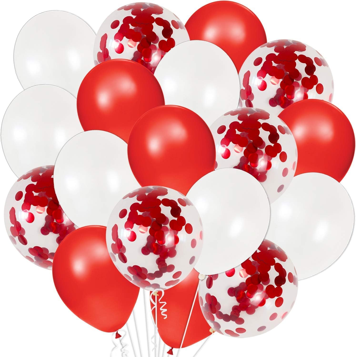 Red and White Balloons for Valentine's Decorations – Pack of 40 | Red Balloons for Romantic Decor | Valentine's Balloons, Red & White Balloons | Valentine's Decor for Him/Her