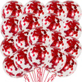 Red Confetti Balloons Kit - Pack of 30 | Red Balloons for Valentines Day Decorations | Red Glitter Balloons for Red Theme Birthday Party, Anniversary Decorations, Weddings, Bridal and Baby Shower
