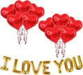 I Love You Balloons and Heart Balloons Kit – Pack of 28 – Valentine’s Day Decorations for Party – Includes 10 Red Heart-Shaped Foil Balloons (18 Inch)