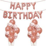 25Pcs Golden Happy Birthday Foil Balloon, Confetti and Metallic Balloons Combo for Birthday Decoration Items for Kids