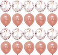 20 PCS Rose-Gold Confetti Balloons for Party 12 Inch Hazy Clear Balloon with and Metallic Latex Baby Shower Birthday Wedding Proposal Decoration Supply - Rose Gold