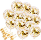 20 pcs Gold Confetti Balloons, 12'' Large Party Balloons Party Supplies for Party Decorations, Birthday, Baby Shower, Bridal Shower, Graduation, Wedding, Bachelorette Party