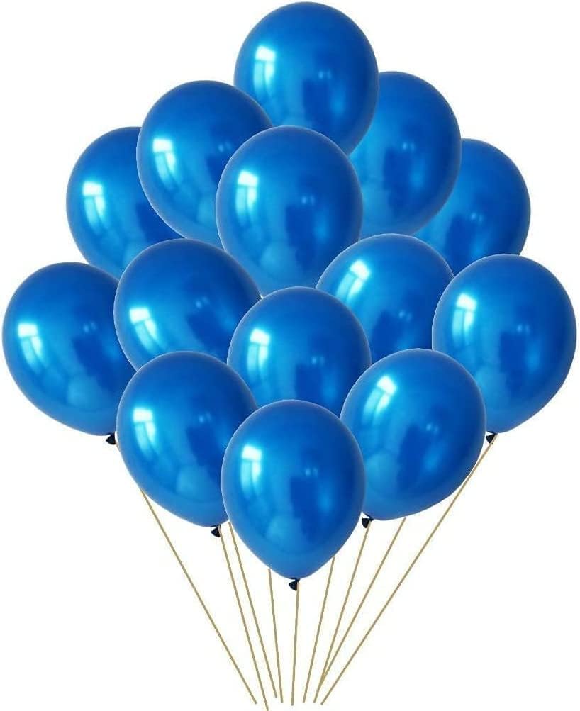 (Pack of 50) Blue HD Metallic Balloons Pack Blue Theme Boy Kids Birthday Party Decoration/Anniversary Party Decoration Balloon - Packet of 50 Balloons