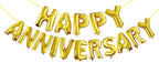 Happy Anniversary Foil Balloon, Gold Color (Pack of 16 Alphabets)