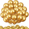 Golden Metallic Balloons for Decoration, Shiny Gold Latex Balloons for Birthday, Anniversary, Wedding, Baby Shower, Bachelorette, Festival Decor – Pack of 50