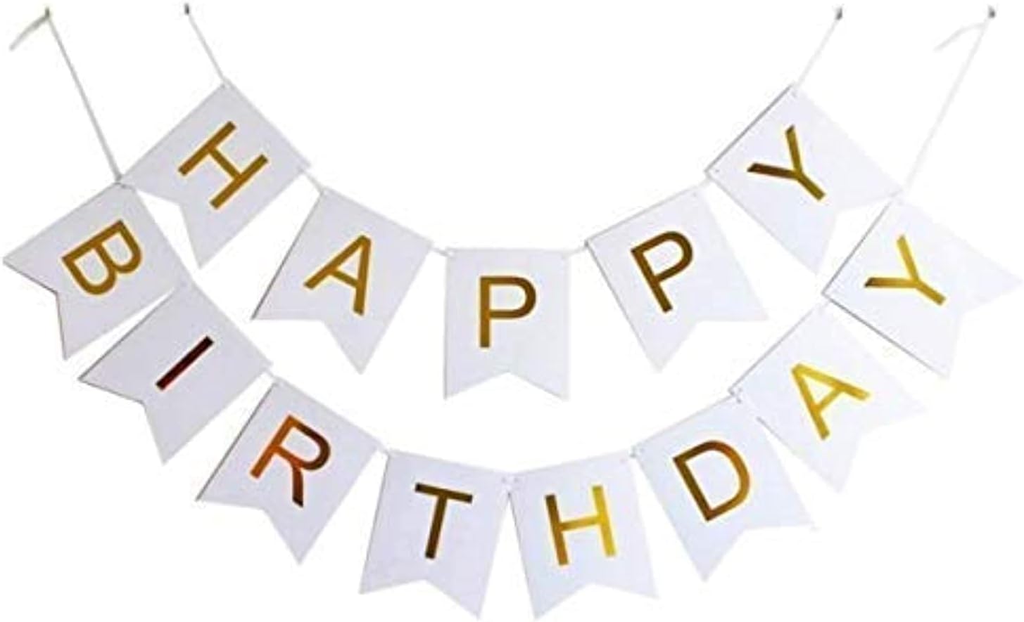 White Happy Birthday Banner For birthday decoration Men Women Adults Kids, Party Supplies Party Decorations