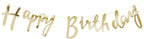 Gold Happy Birthday Banner – Cardstock, Reusable Metallic Birthday Sign for Wall Decoration - Birthday Party Decoration for Kids and Adults