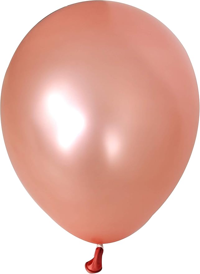100 PCS 12 Inches Pearlized Rose Gold Latex Balloons Large Thick Big Round Shining Pearlescent Biodegradable Bulk Helium Gas or Air Inflated for Kids Birthday Wedding Party Decorations Supplies Favors