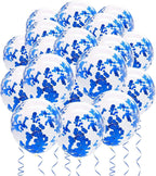 Blue Confetti Balloons For Birthday Decoration Party Theme Supplies | Baby Shower Decoration, Wedding Décor, Anniversary Balloons for Decorations Items Pack of 50 Pcs