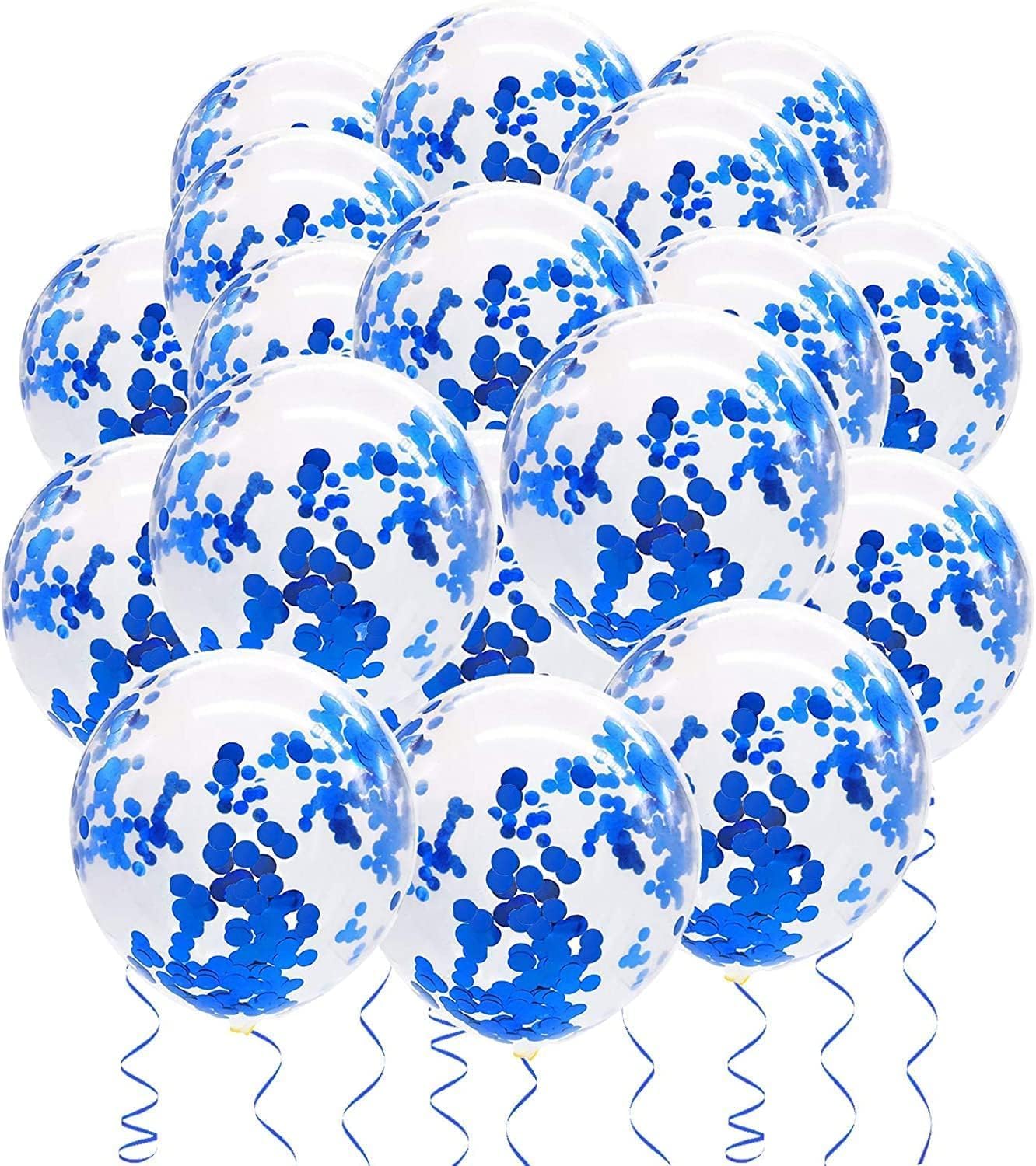Blue Confetti Balloons For Birthday Decoration Party Theme Supplies | Baby Shower Decoration, Wedding Décor, Anniversary Balloons for Decorations Items Pack of 50 Pcs