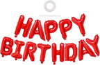 Happy Birthday Balloons Banner - Large Inflatable Aluminum Foil 3D Letters Banners for Kids and Adults Birthday Party Supplies and Decorations (Red)