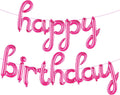 Pink Birthday Banner – 16 Inch | Hot Pink Balloons, Decorations | Happy Birthday Banner, Party Decorations